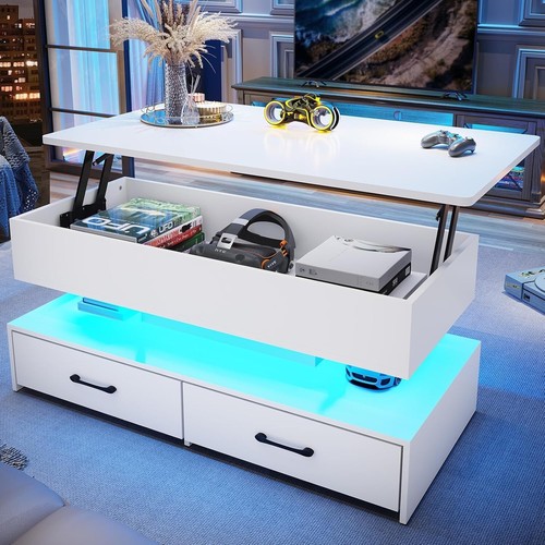 Lift top coffee table with - top,